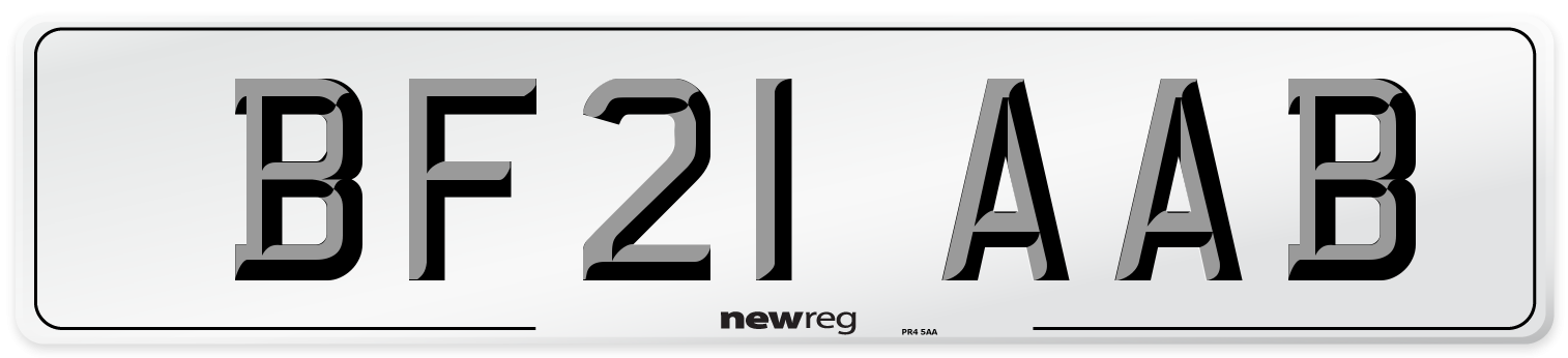 BF21 AAB Number Plate from New Reg
